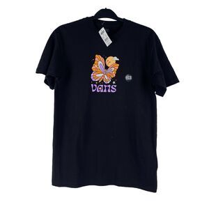 Vans Flutter High Cotton Graphic T-Shirt Size M Short Sleeve Crew neck Black NWT